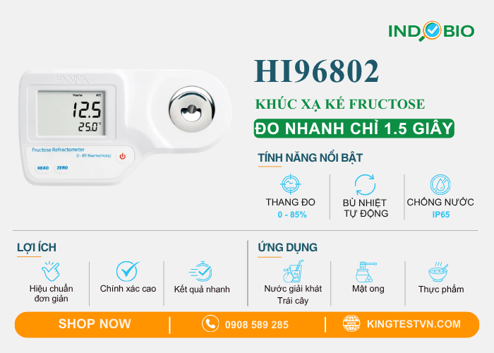 Thông số kỹ thuật của máy đo độ đường trái cây HI96802